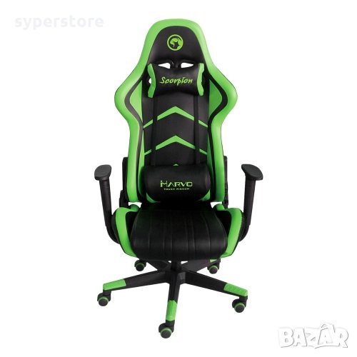 Геймърски стол Marvo CH106 Зелено - Черен ергономичен стол за геймъри, снимка 1