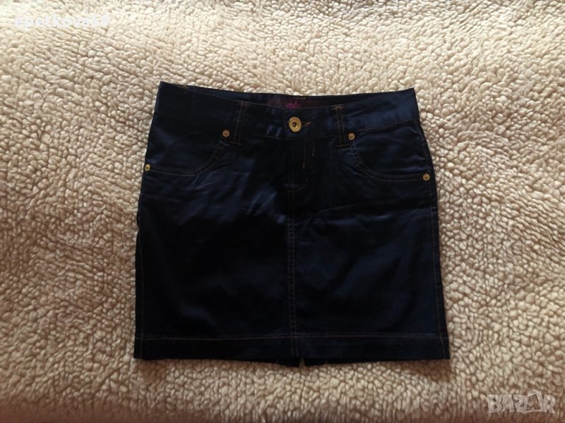 Къса пола с ниска талия, цвят индиго в размер S, снимка 1