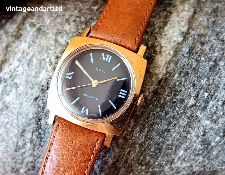 Позлатен часовник Timex, работи, снимка 1