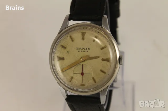 1950's Швейцарски Мъжки Часовник TANIS 21 Камъка, снимка 3 - Антикварни и старинни предмети - 49477031