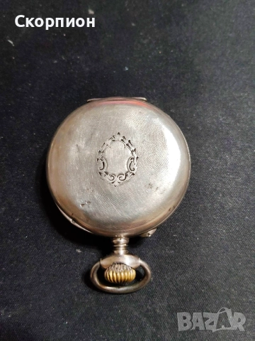 Швейцарски СРЕБЪРЕН джобен часовник 1905г.  - 10 РУБИНА ПРОМОЦИЯ, снимка 11 - Джобни - 48361829