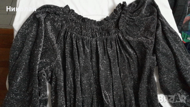 Елегантна дамска рокля с шал, черна, снимка 2 - Рокли - 52583031