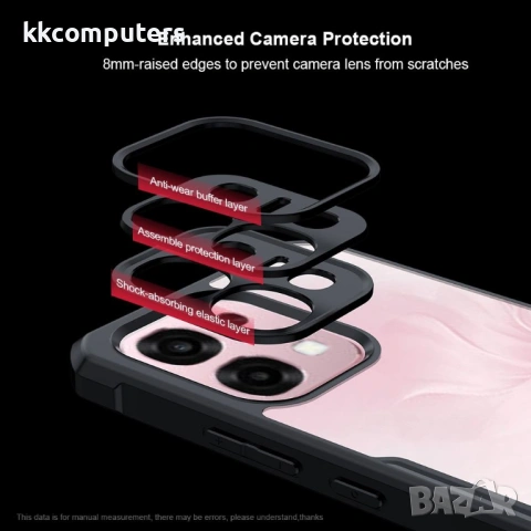 XUNDD Прозрачен Калъф за Oppo A6 Pro 5G / 4G - TPU+Акрил, Airbag, 0.8mm защита, Черен, снимка 6 - Калъфи, кейсове - 54292800