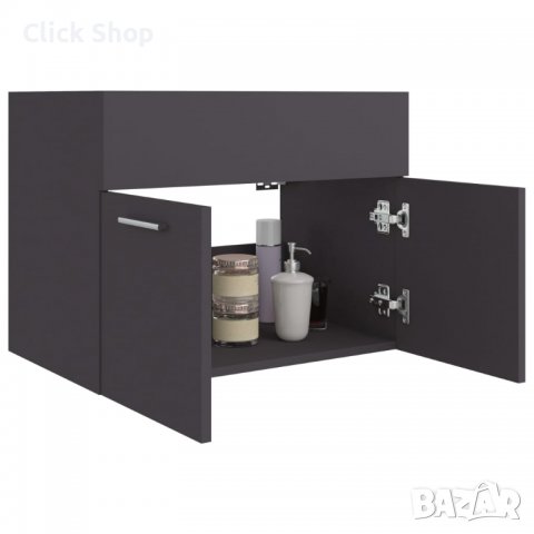 Долен шкаф за мивка, сив, 60x38,5x46 см, ПДЧ, снимка 4 - Шкафове - 37692086