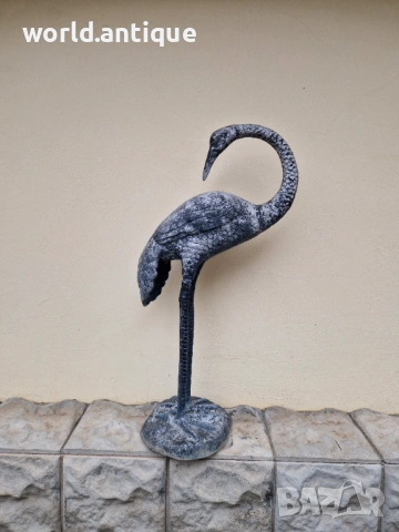 Прекрасна голяма антикварна метална фигура статуетка 