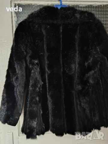 Късо кожено палто/яке естествен косъм с цип М/S УНИСЕКС, снимка 2 - Якета - 53258469