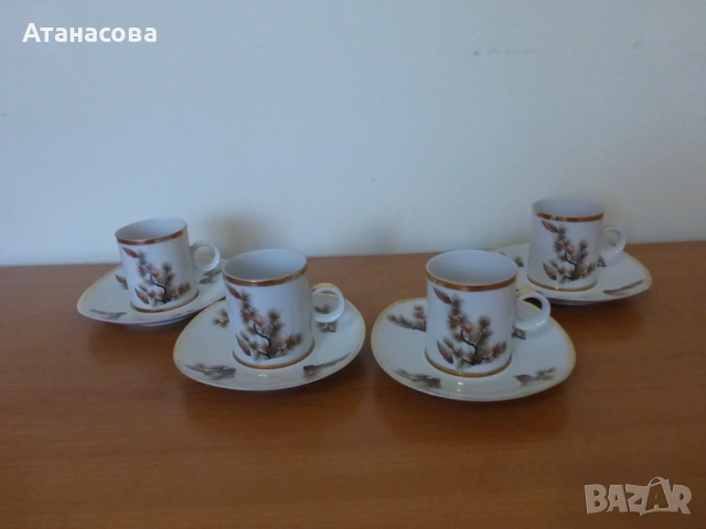 Чаши за кафе български прозрачен порцелан сервиз