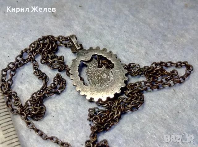 СТАР ФЛОРАЛЕН СРЕБЪРЕН МЕДАЛЬОН ОКСИДИРАНО СРЕБРО ВИСОКА ПРОБА с ПЕЧАТ МК8 и СРЕБЪРНА ВЕРИЖКА 48962, снимка 10 - Антикварни и старинни предмети - 50072885