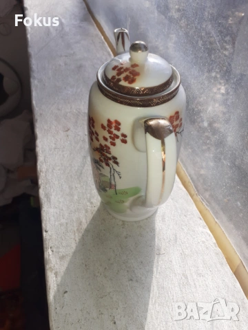 Чайник порцелан Kutani Япония, снимка 2 - Антикварни и старинни предмети - 53353949