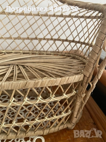 Vintage диван за кукли . Ратан. Германия , снимка 4 - Антикварни и старинни предмети - 51450776