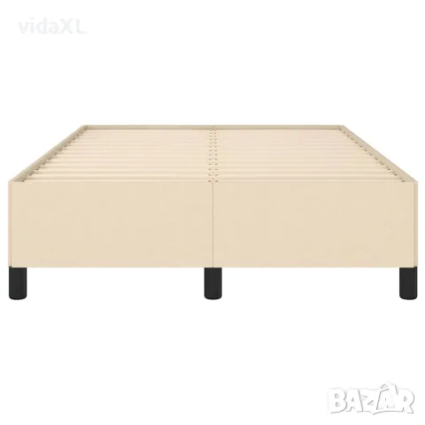 vidaXL Рамка за легло без матрак, кремави, 120x190 см, плат, снимка 5 - Спални и легла - 56146807
