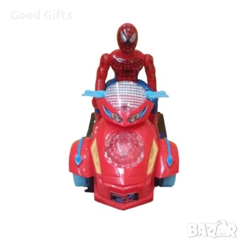 Музикален и светещ мотор Спайдърмен, снимка 4 - Коли, камиони, мотори, писти - 42808696