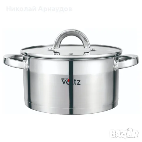 Тенджера Oliver Voltz OV51210S24, 6.1 л, 24x13.5 см, Мерителна скала, Дебело дъно, Индукция, Инокс