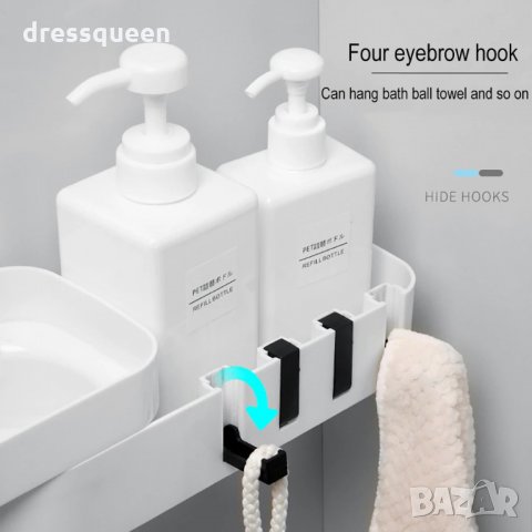 2699 Етажерка за баня самозалепяща се на 2 нива, снимка 8 - Други стоки за дома - 30530256