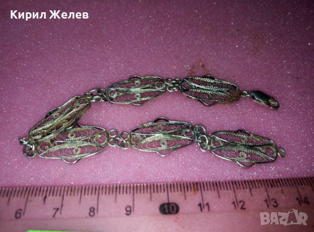 СТАРА ВЪЗРОЖДЕНСКИ СТИЛ ФИЛИГРАННА СРЕБЪРНА ГРИВНА ВИСОКА ПРОБА СРЕБРО РЪЧНА МАЙСТОРСКА РАБОТА 41991, снимка 10 - Антикварни и старинни предмети - 44423967