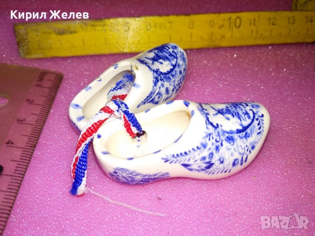 МИНИАТЮРНИ ХОЛАНДСКИ ПОРЦЕЛАНОВИ ОБУВЧИЦИ САБО РЪЧНА ИЗРАБОТКА МАРКИРОВКА СУВЕНИР НИДЕРЛАНДИЯ 12241, снимка 3 - Колекции - 44184689