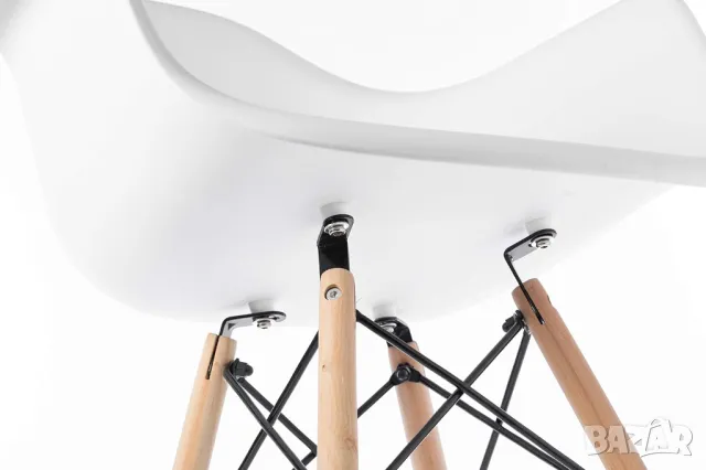 Комплект от 4 трапезни стола, Модерен пластмасов, от средата на века, снимка 11 - Столове - 48970009