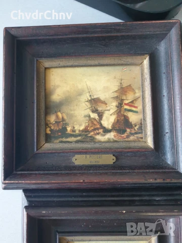 4бр малки картини принт върху платно/репродукции/дървена рамка 22x20см, снимка 5 - Картини - 51332386