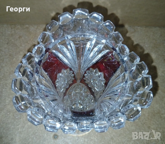 Винтидж кристални ваза/купа/фруктиера, снимка 10 - Антикварни и старинни предмети - 51986608