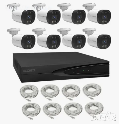 Система за видеонаблюдение 4K Ultra HD с 8 камери и 8-канален NVR с PoE и двупосочно аудио