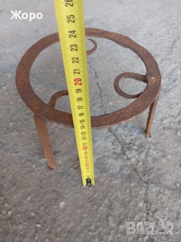 Стар кован сажек, ковано желязо, примитив пиростия за меден съд, снимка 18 - Антикварни и старинни предмети - 52432294