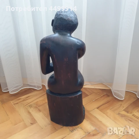 Масивна абаносова фигура от цяло дърво, снимка 4 - Антикварни и старинни предмети - 50828810