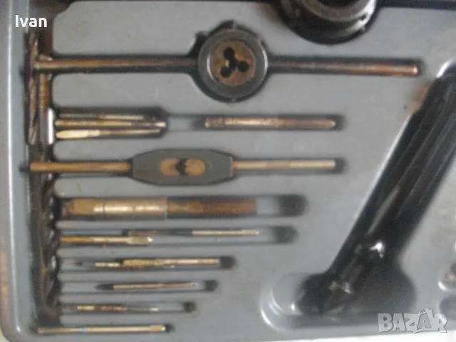 VEB НЕМСКИ ГДР СТАРО КАЧЕСТВО КОМПЛЕКТ 58 БРОЯ МЕТЧИЦИ ПЛАШКИ РЕЗБОНАРЕЗНИ ОТ СТАРИЯ МАТЕРИАЛ М3-М12, снимка 12 - Други инструменти - 49755923