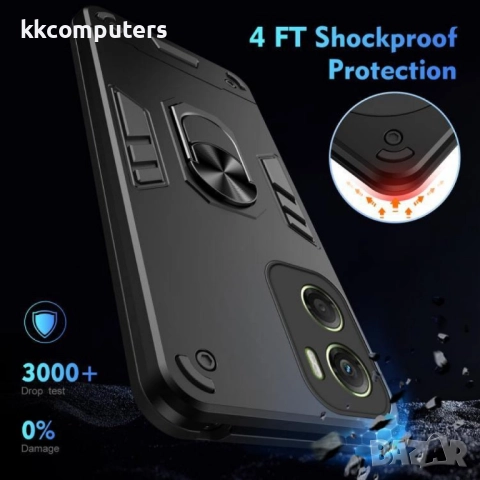 Удароустойчив калъф с метален стенд 360° за Motorola Moto G06 4G / Moto G06 Power 4G- PC + TPU, Вкл., снимка 6 - Калъфи, кейсове - 52723169