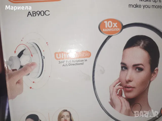 Кръгло огледало Огледало за грим с батерия LED огледало Грим Бяло огледало за грим със светлина , снимка 2 - Други - 47674252