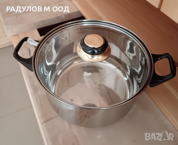 Тенджера неръждаема стомана 3 литра, стъклен капак, снимка 2 - Съдове за готвене - 44631667