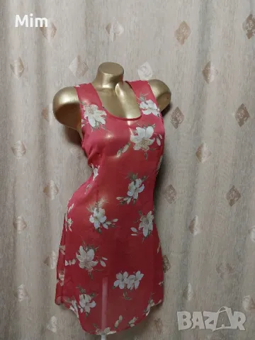 FRANSA XL Ефирна прозрачна, червена рокля на цветя , снимка 3 - Рокли - 50076435
