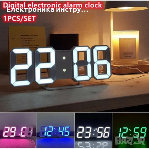 GH8018 Дигитален светещ в РОЗОВО LED часовник / Аларма, снимка 6 - Друга електроника - 44685895