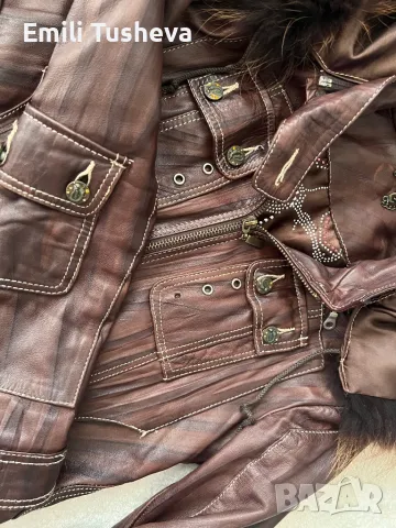 Яке Just Cavalli от естествена кожа и естествен косъм, снимка 8 - Якета - 50274781