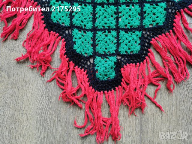 Плетен триъгълен старинен шал, снимка 3 - Други - 32001905