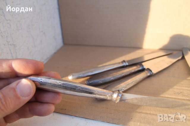 5 броя посребрени ножове  за хранене, снимка 4 - Други ценни предмети - 44420836
