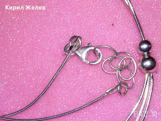 ИТАЛИАНСКО НЕЖНО СРЕБЪРНО КОЛИЕ СРЕБРО 925 с БЯЛА ПОЗЛАТА 43231, снимка 12 - Колиета, медальони, синджири - 44394080