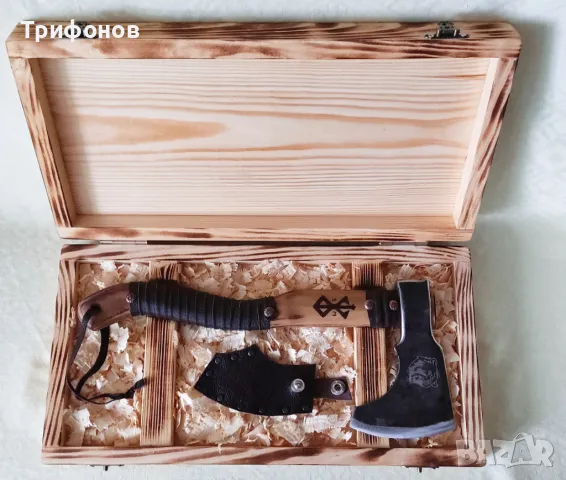 Персонализирана брадвичка "BERSERKER" с кутия - ръчна изработка, снимка 2 - Бойно оръжие - 47291881