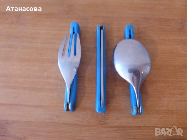 Комплект сгъваеми ножче вилица и лъжица с калъф СССР 1976 г, снимка 4 - Ножове - 40634890