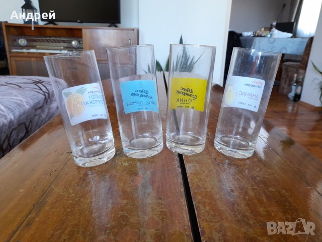 Стара колекция стъклени чаши Швепс, снимка 4 - Колекции - 42076352