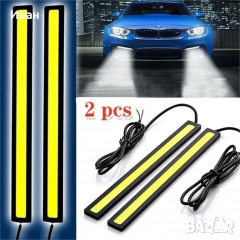 ЛЕД LED светодиодна водоустойчива самозалепваща лента бяла и синя светлина за кола автомобил камион