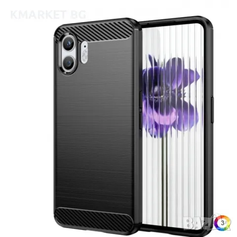 Nothing Phone 2 Удароустойчив Carbon Fiber Калъф и Протектор, снимка 1