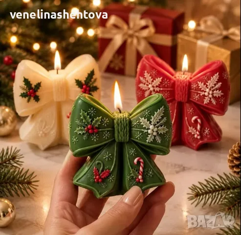 3D Коледна панделка имели силиконов молд форма свещи гипс сапун смола декорация 