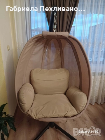 Люлка тип яйце за дом и градина, снимка 2 - Градински мебели, декорация  - 52775686