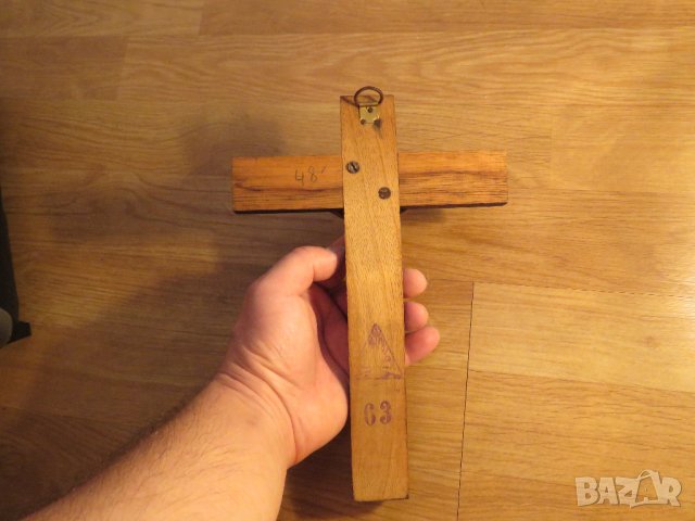 Стар кръст разпятие Христово, Исус Христос 25 х 17 см бог религия, снимка 3 - Антикварни и старинни предмети - 34134504