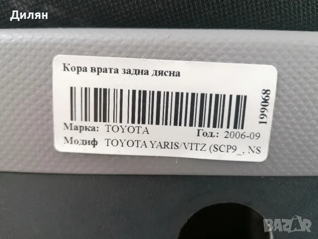 кори за врати за Тойота Ярис 2006- 2009г., снимка 10 - Части - 49299577