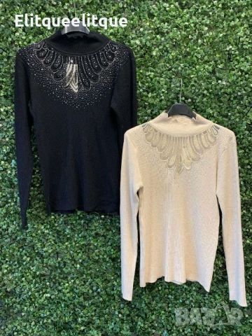 Дамски блузи плетиво с нежни камъчета, снимка 2 - Блузи с дълъг ръкав и пуловери - 52326607