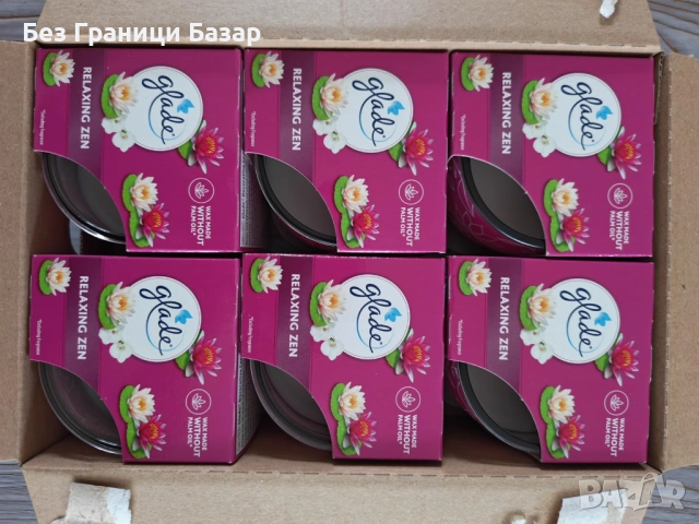 Нови Дълготрайни ароматни свещи с лотос и водни лилии 6 броя Glade Jar, снимка 2 - Декорация за дома - 51900524