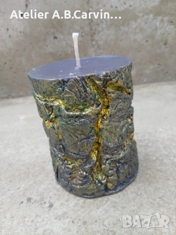 Уникални декоративни свещи камък, скала, златна руда, ръчна изработка, снимка 5 - Декорация за дома - 53925119