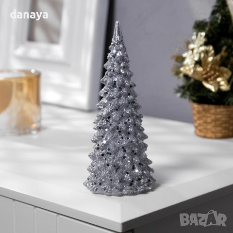 6132 Брокатена светеща коледна елха с преливащи LED светлини, 2 размера