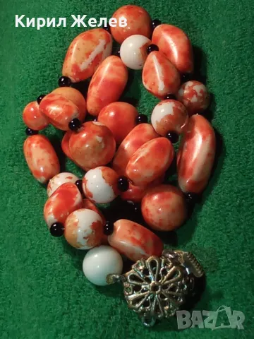 СТАР РЕТРО ГЕРДАН МЪНИСТЕНА ОГЪРЛИЦА с ПОЛУСКЪПОЦЕННИ КАМЪНИ и ФИЛИГРАННА БРОНЗОВА ЗАКОПЧАЛКА 28491, снимка 13 - Антикварни и старинни предмети - 47284249